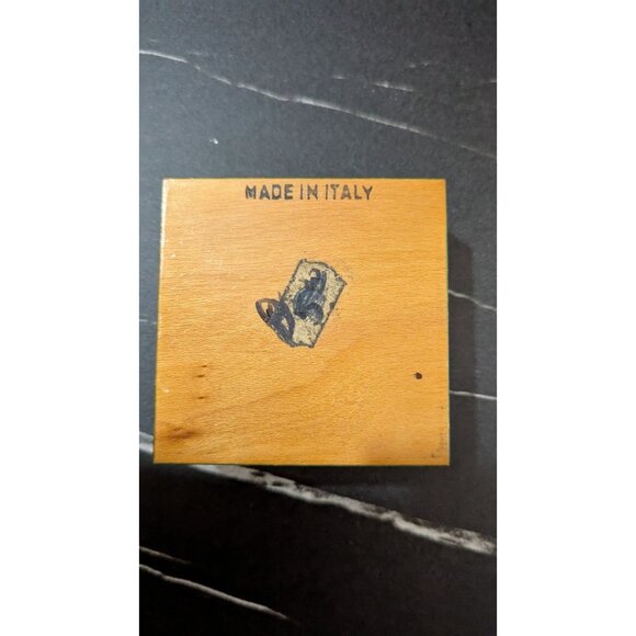 Italian Handcrafted Wooden Trinket Box Green & Gold Floral Design Vintage Decor - Picture 4 of 9